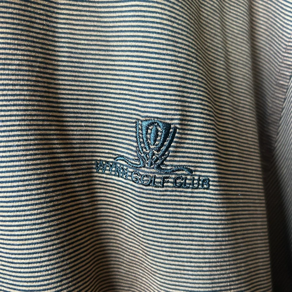 Carnoustie Brown Striped Polo XL Mercerized Cotton Golf Shirt